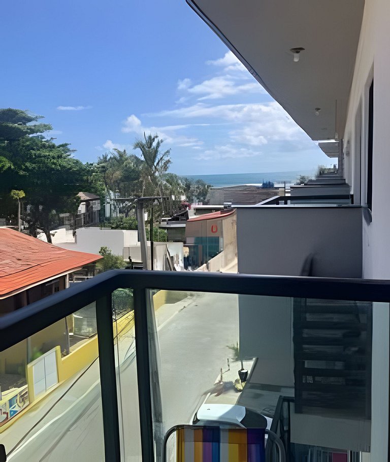 Flat Vista ao Mar em Frente à Praia